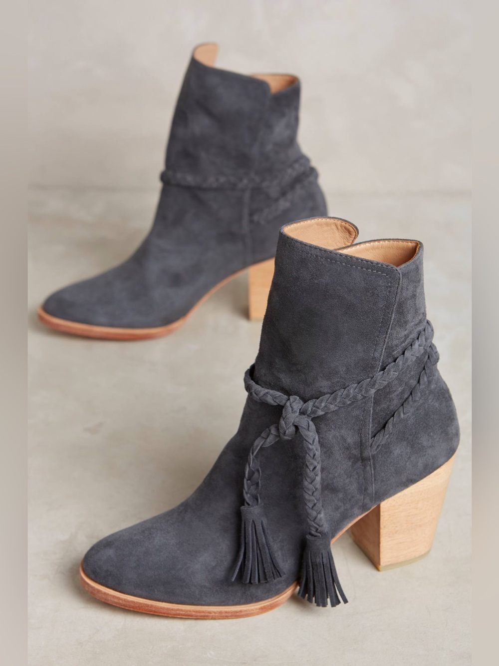Huma Blanco Braided Suede Booties Size 38